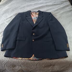 Vintage Palm‎ Beach Blazer of Champions Mens 48 Black Union Made Jacket
